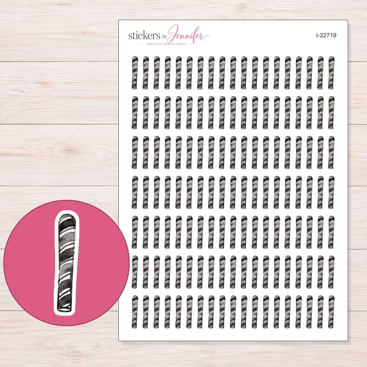 I-22719 planner sticker sheet with enlarged sticker detail