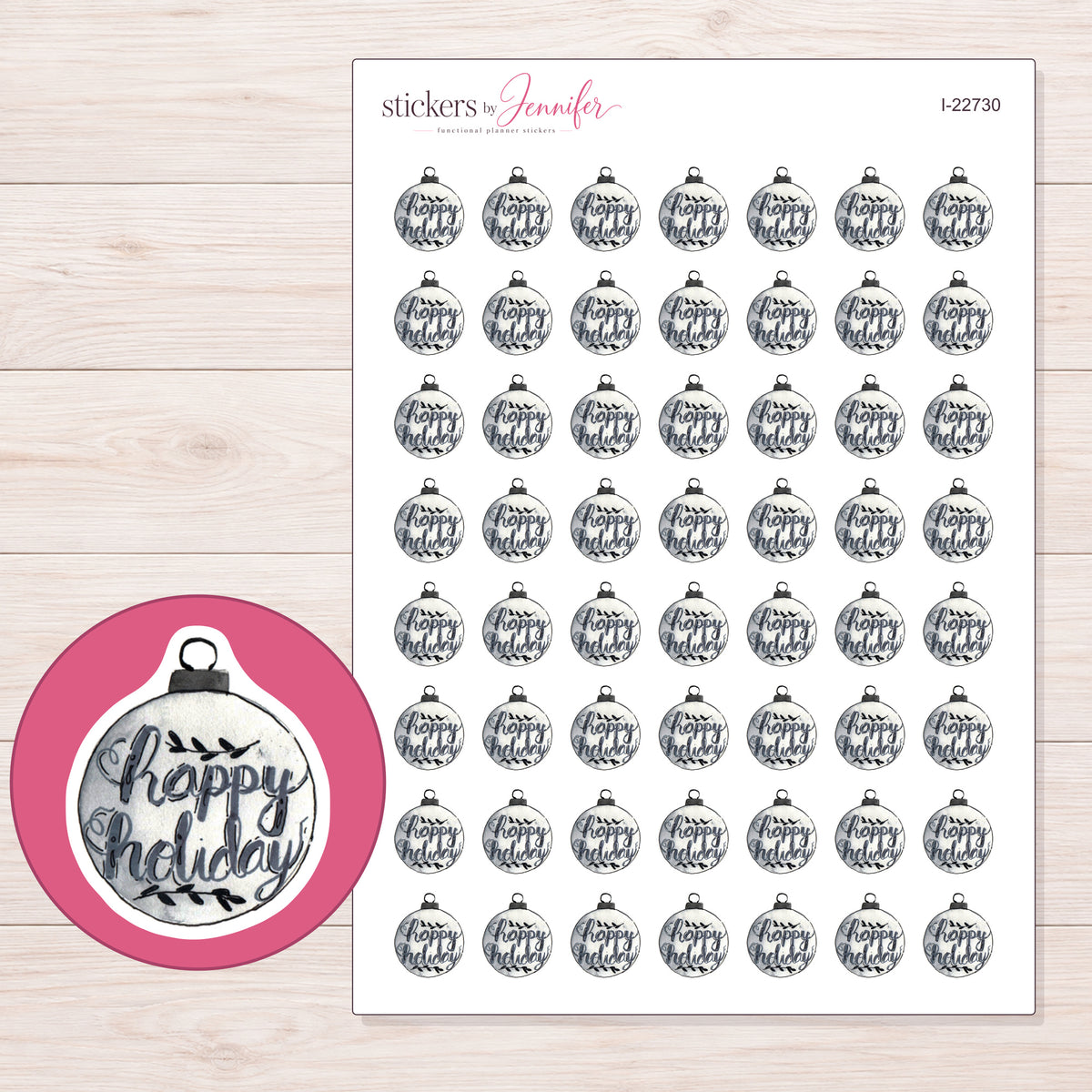 I-22730 planner sticker sheet with enlarged sticker detail