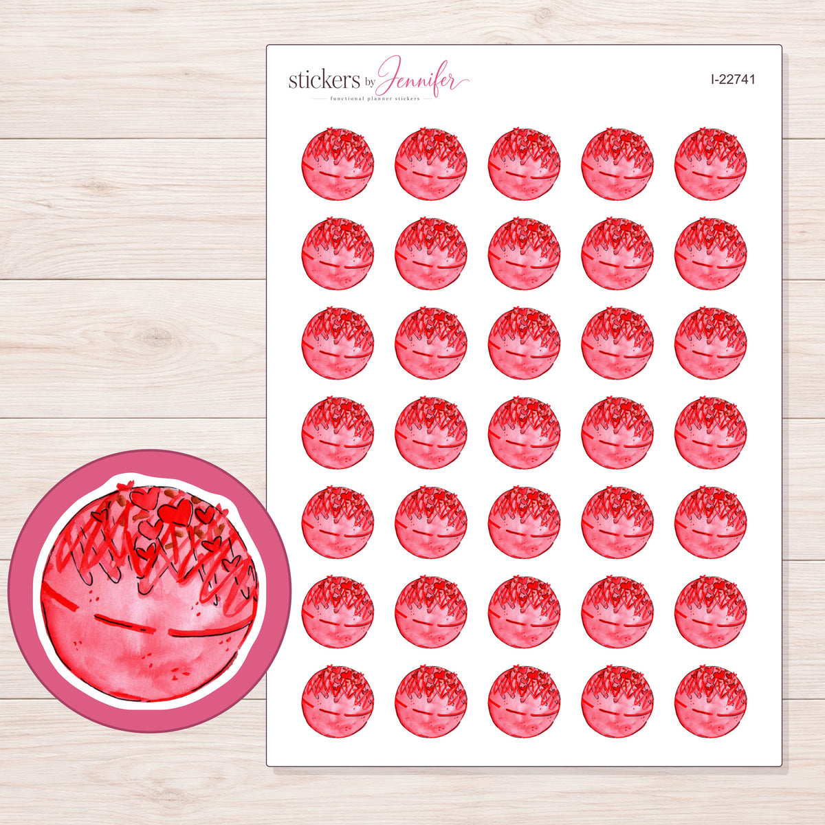 I-22741 planner sticker sheet with enlarged sticker detail