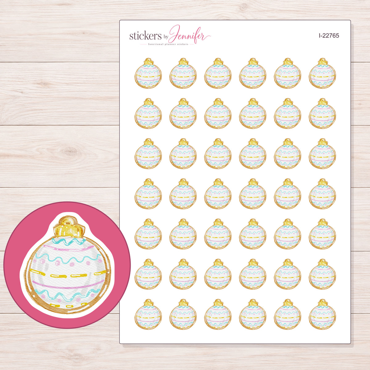 I-22765 planner sticker sheet with enlarged sticker detail