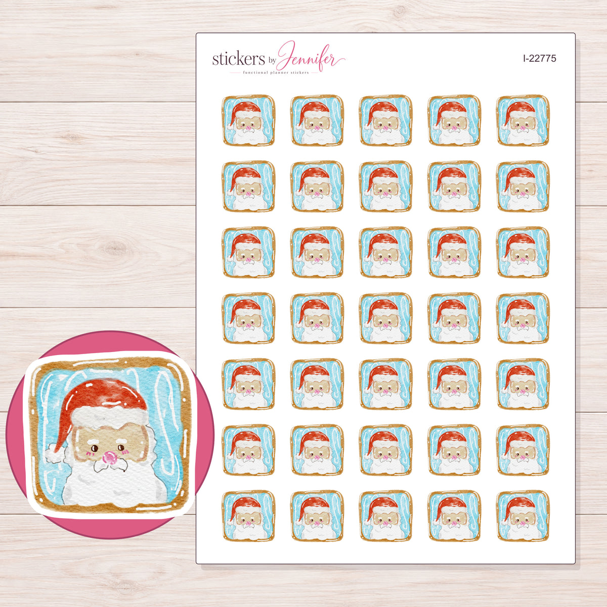 I-22775 planner sticker sheet with enlarged sticker detail