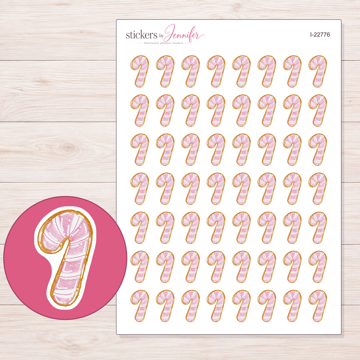 I-22776 planner sticker sheet with enlarged sticker detail