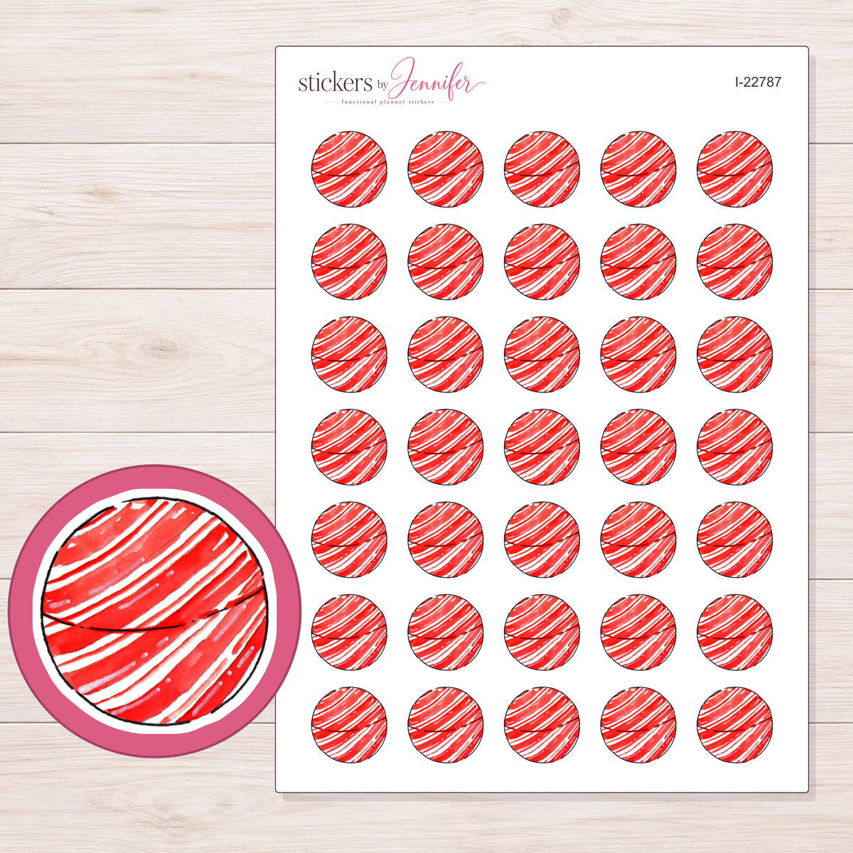 I-22787 planner sticker sheet with enlarged sticker detail