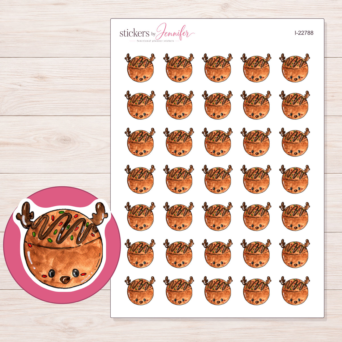 I-22788 planner sticker sheet with enlarged sticker detail
