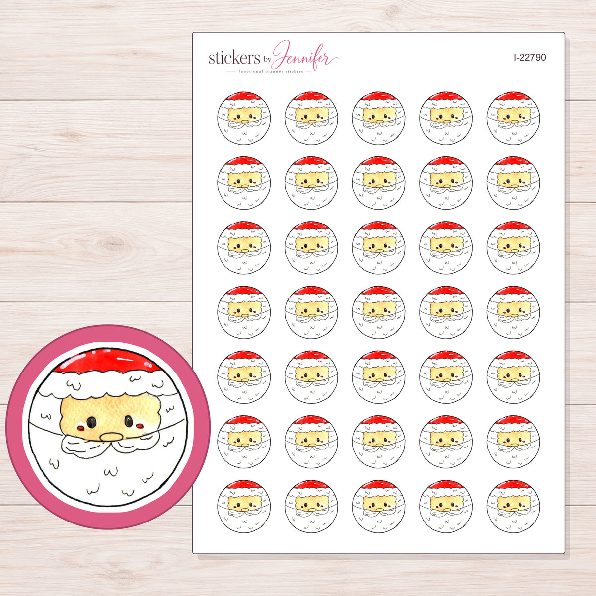 I-22790 planner sticker sheet with enlarged sticker detail