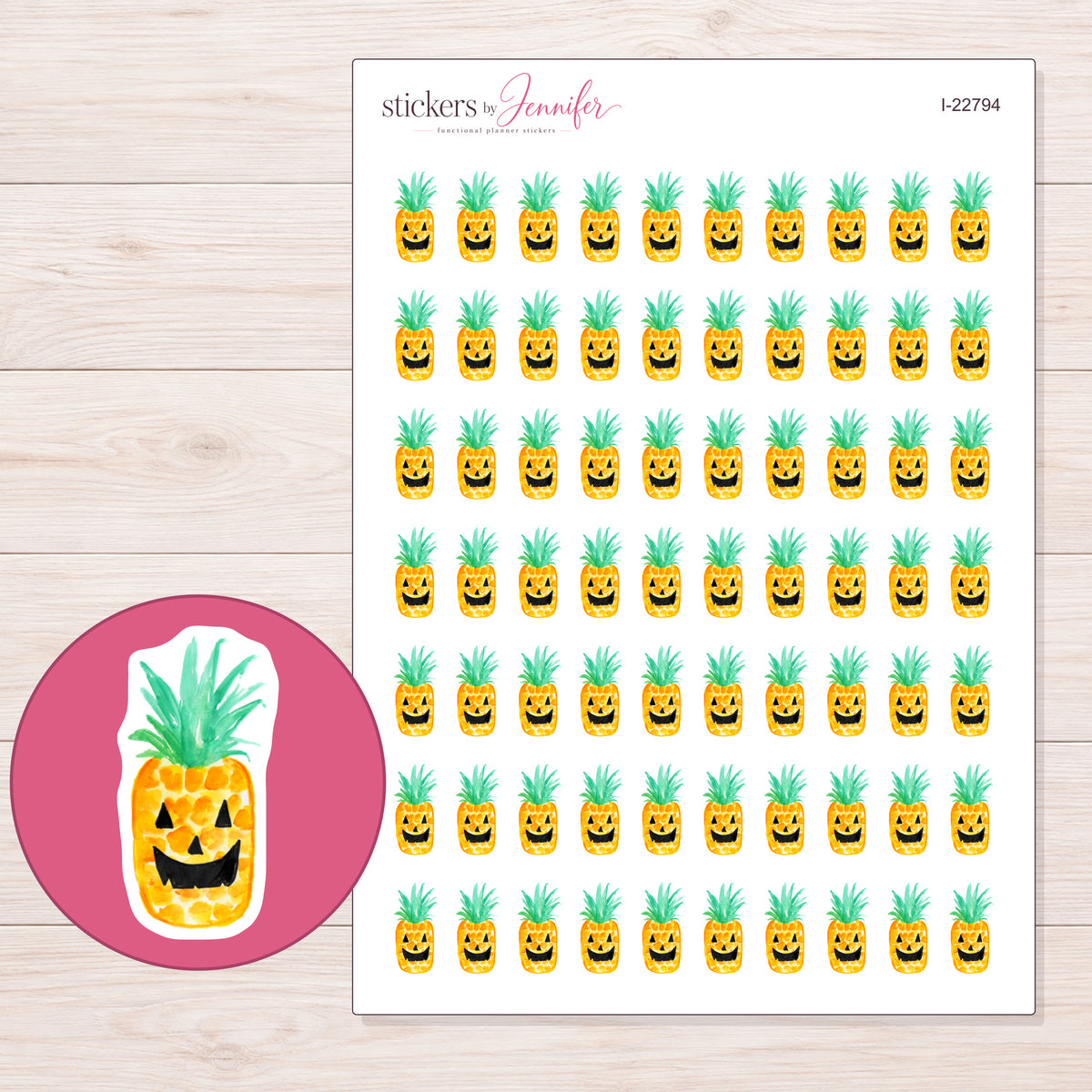 I-22794 planner sticker sheet with enlarged sticker detail