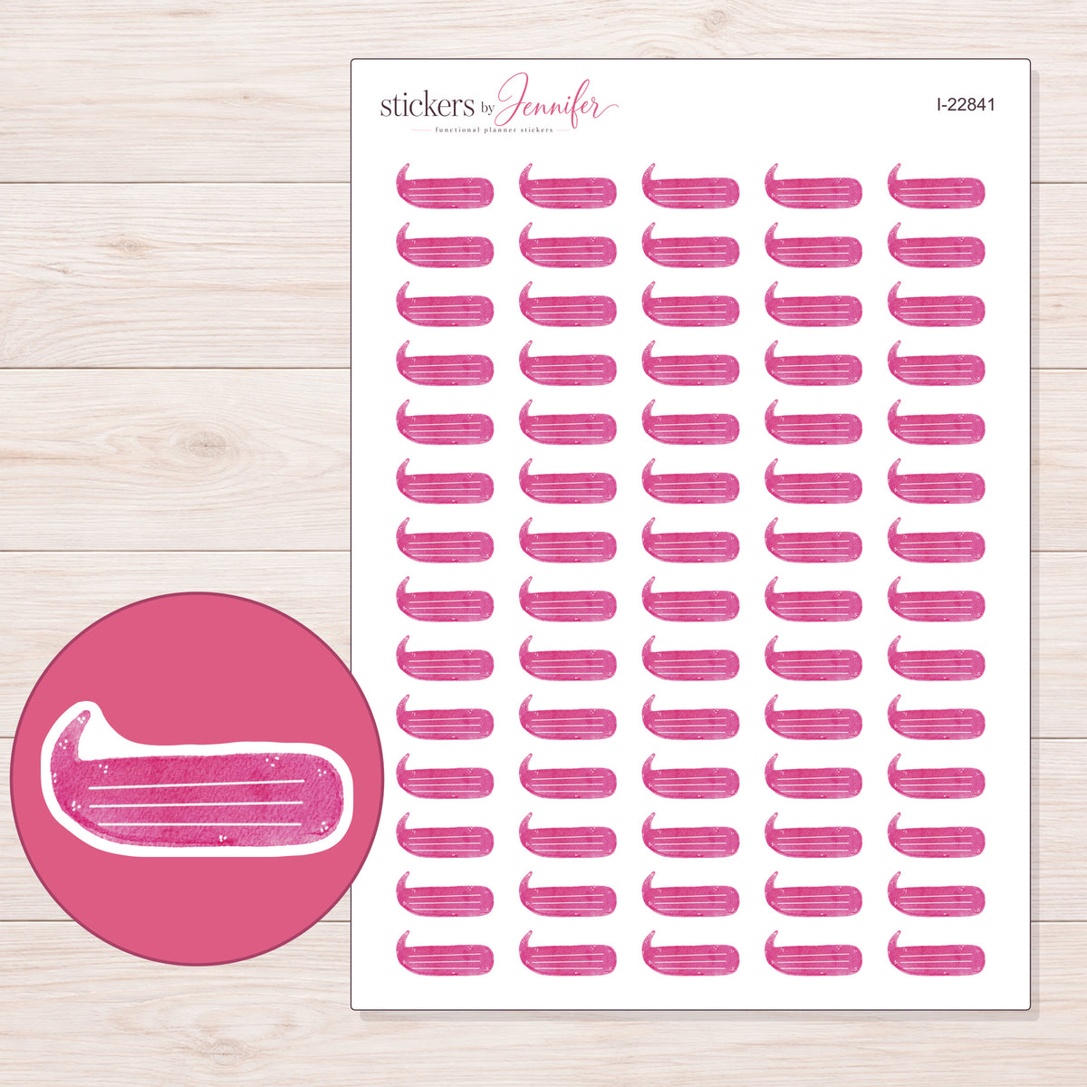 I-22841 planner sticker sheet with enlarged sticker detail