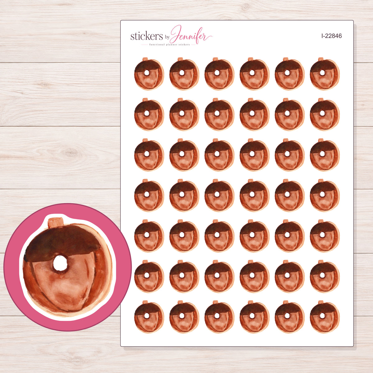 I-22846 planner sticker sheet with enlarged sticker detail