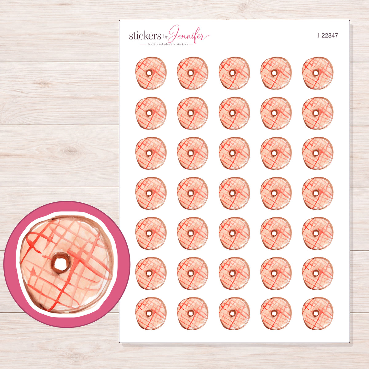 I-22847 planner sticker sheet with enlarged sticker detail