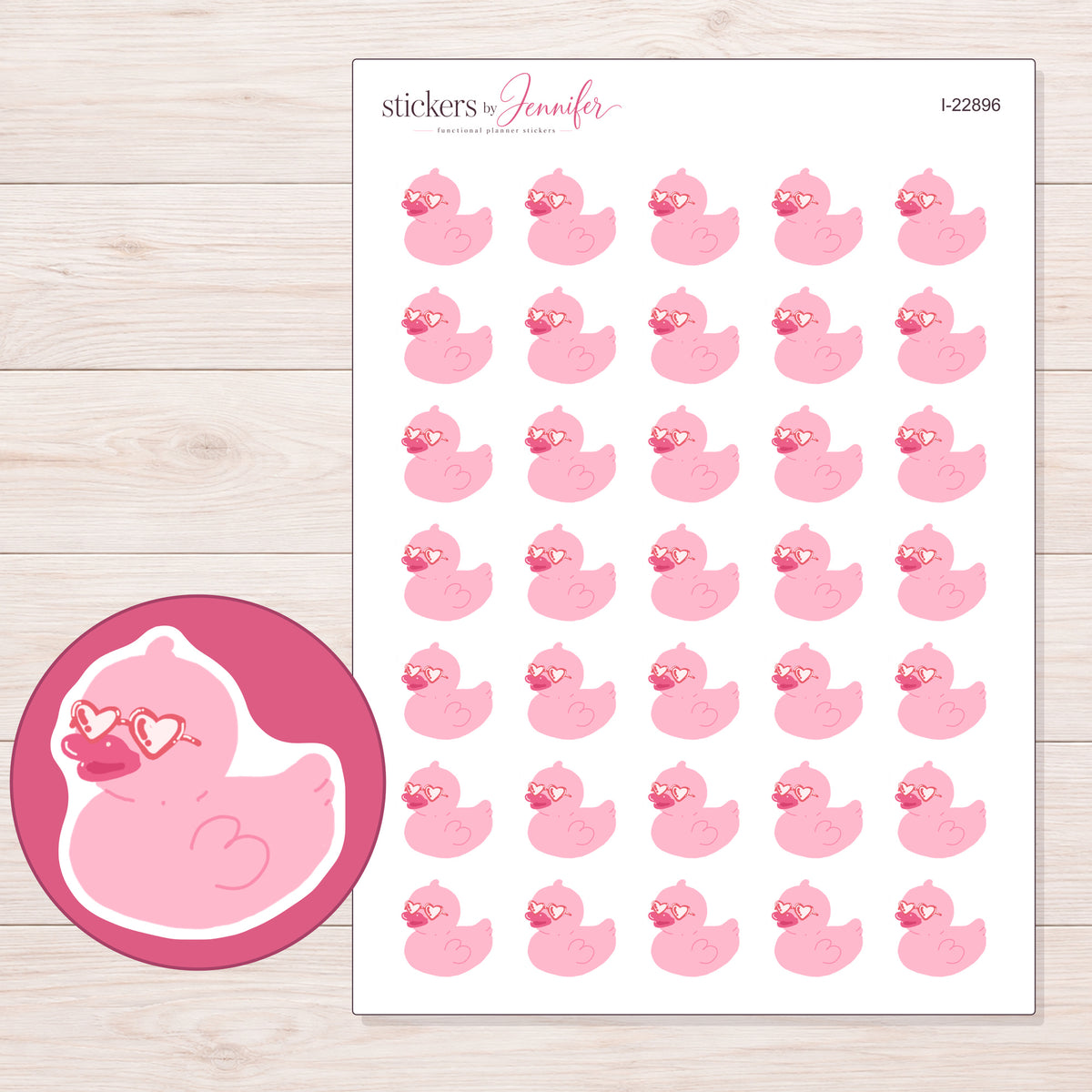 I-22896 planner sticker sheet with enlarged sticker detail