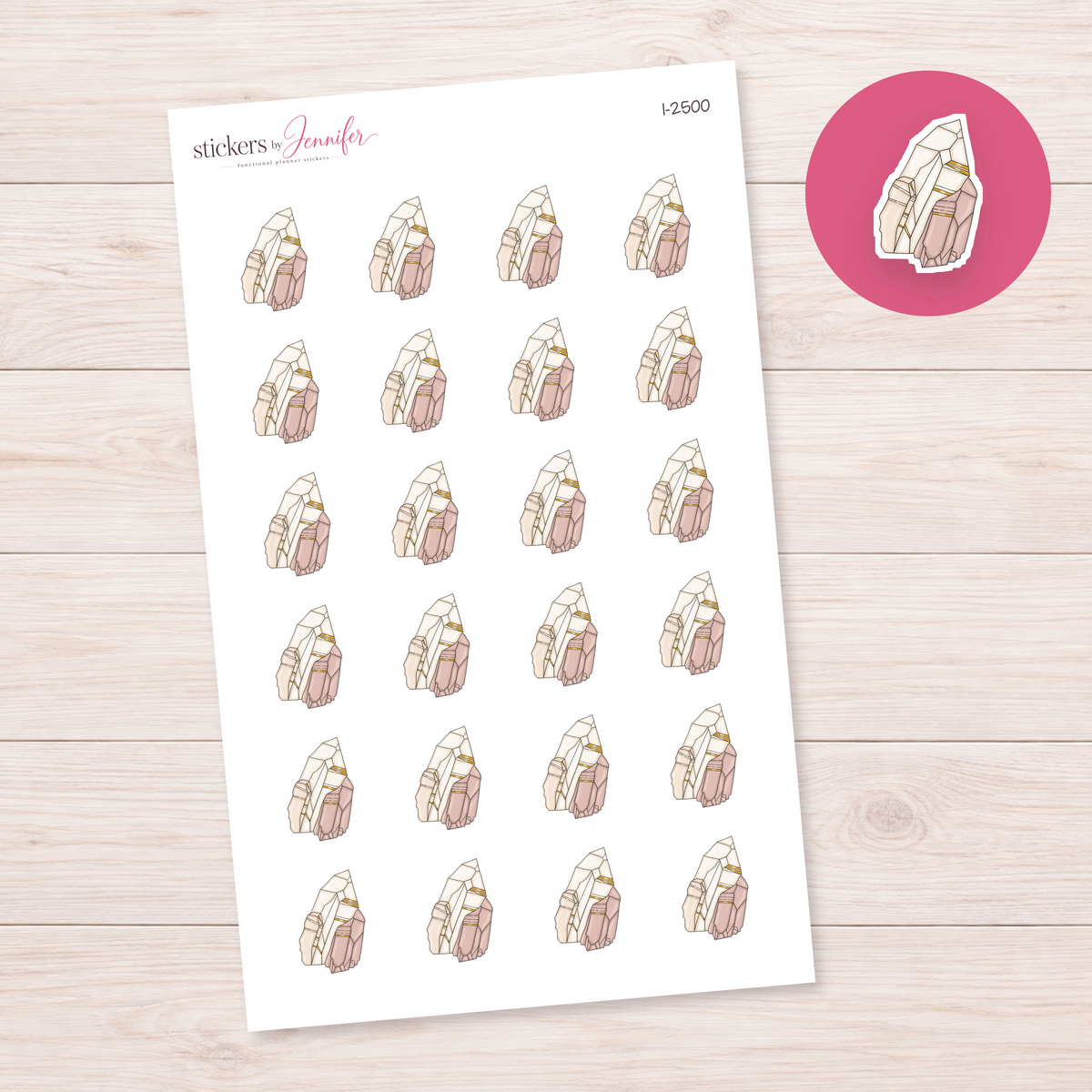 Neutral Crystal Cluster Planner Stickers | I-2500