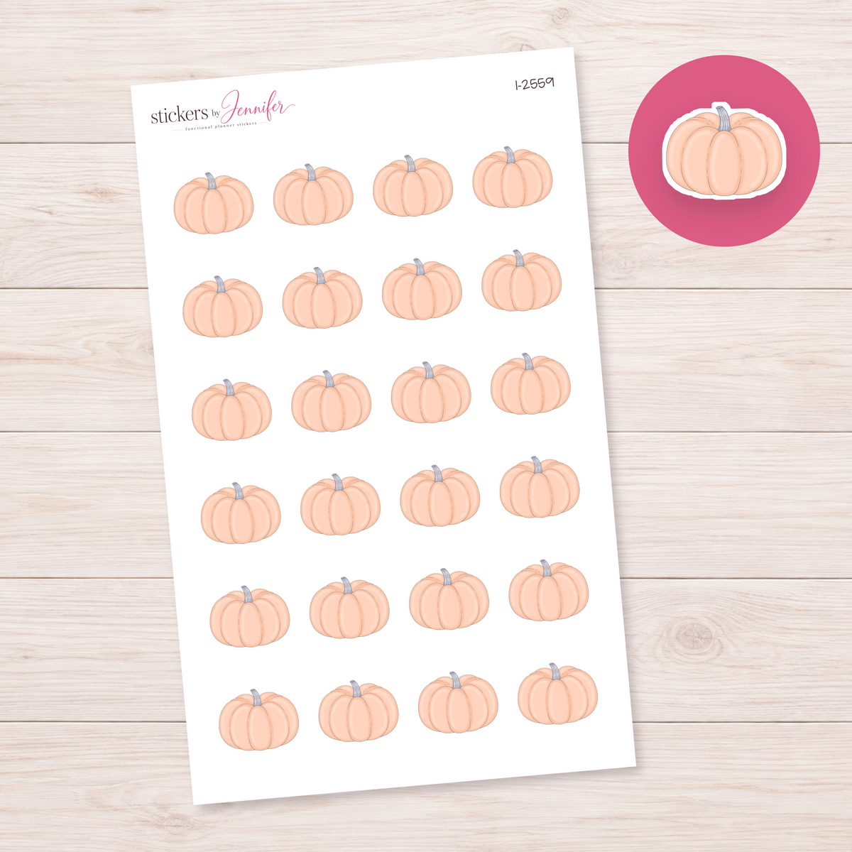Peach Pumpkin Planner Stickers | I-2559