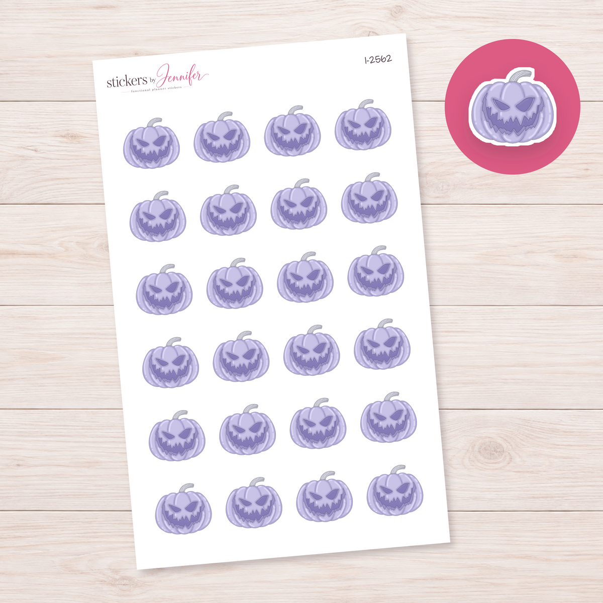 Lavender Spooky Jack-o-Lantern Planner Stickers | I-2562