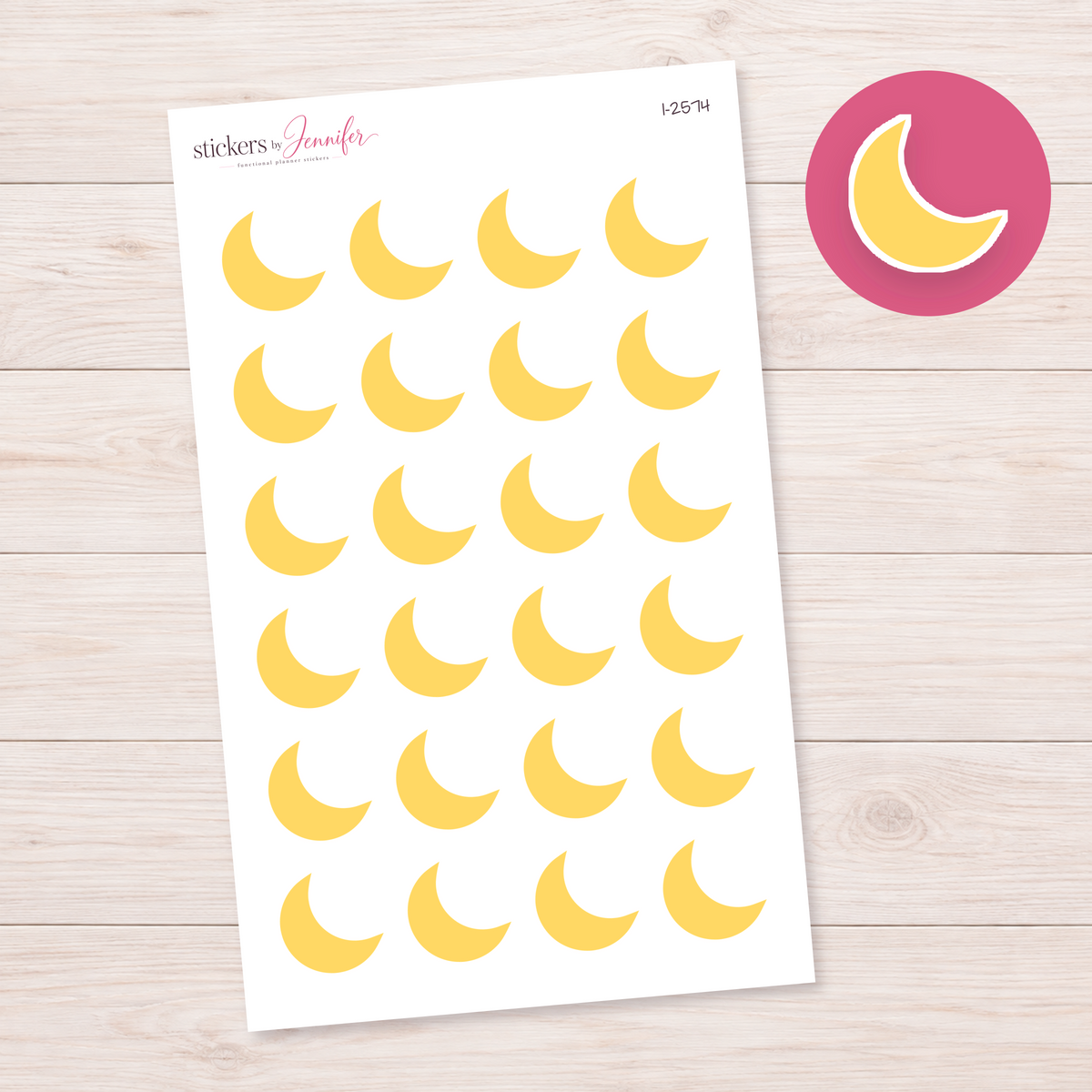 Golden Crescent Moon Planner Stickers | I-2574