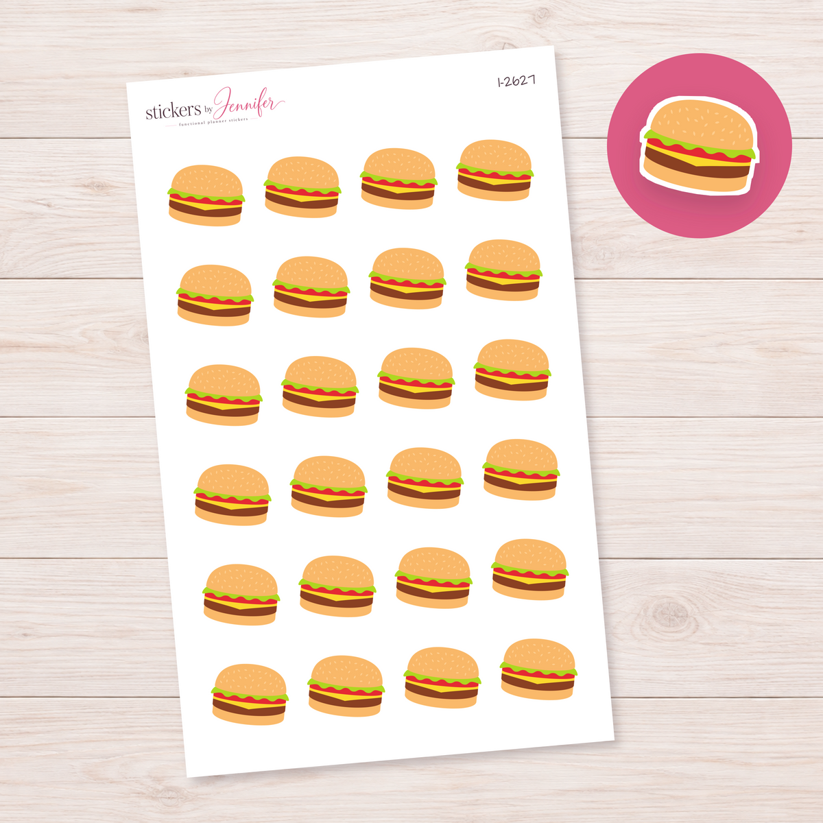 Classic Cheeseburger Planner Stickers | I-2627