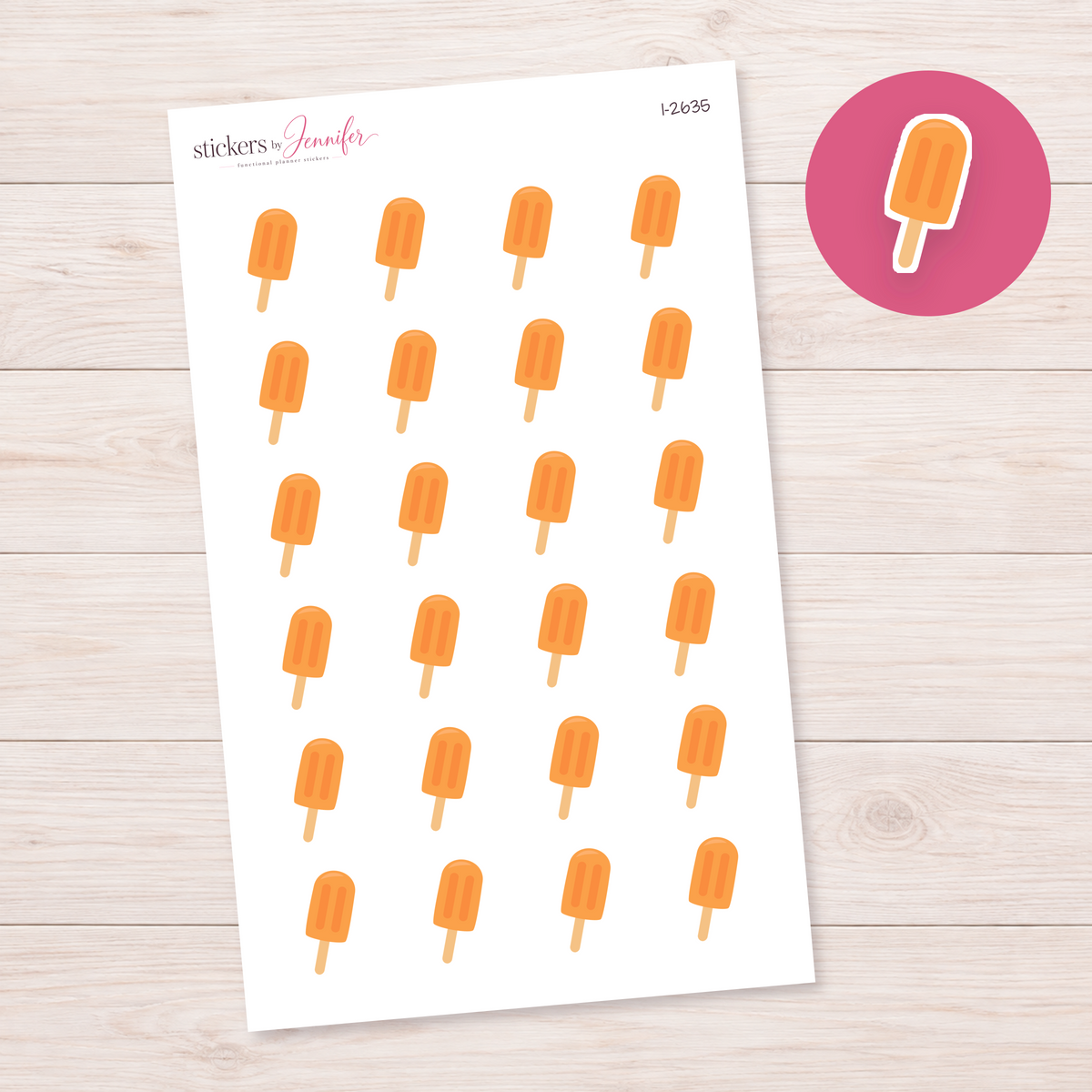 Orange Frozen Pop Planner Stickers | I-2635