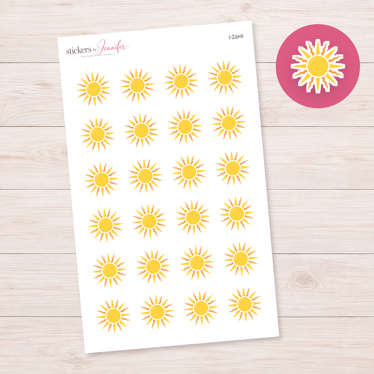 Radiant Yellow Sun Planner Stickers | I-2641