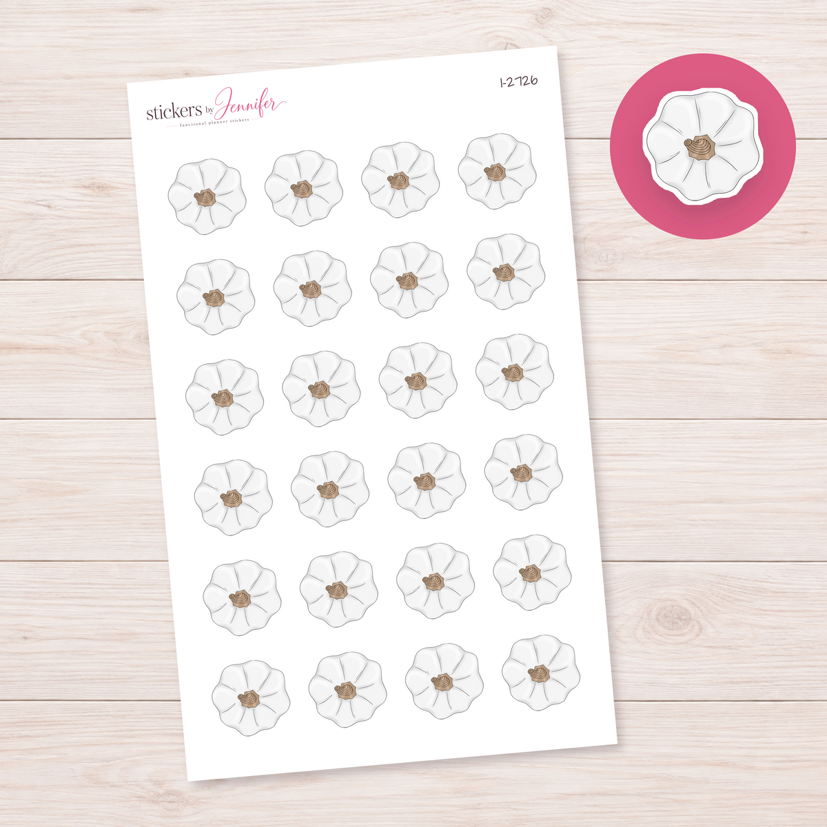 White Pumpkin from Above Planner Stickers | I-2726