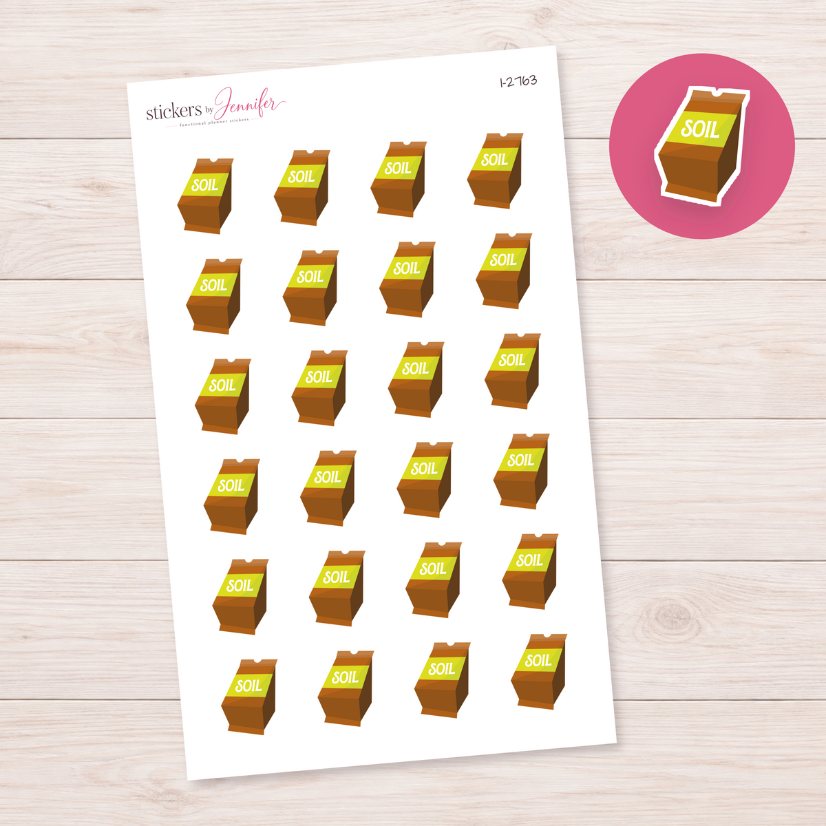 Bag of Garden Soil Planner Stickers | I-2763