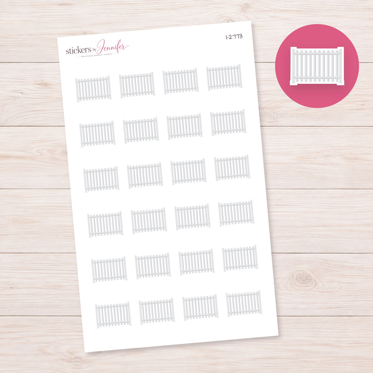 White Garden Gate Planner Stickers | I-2773