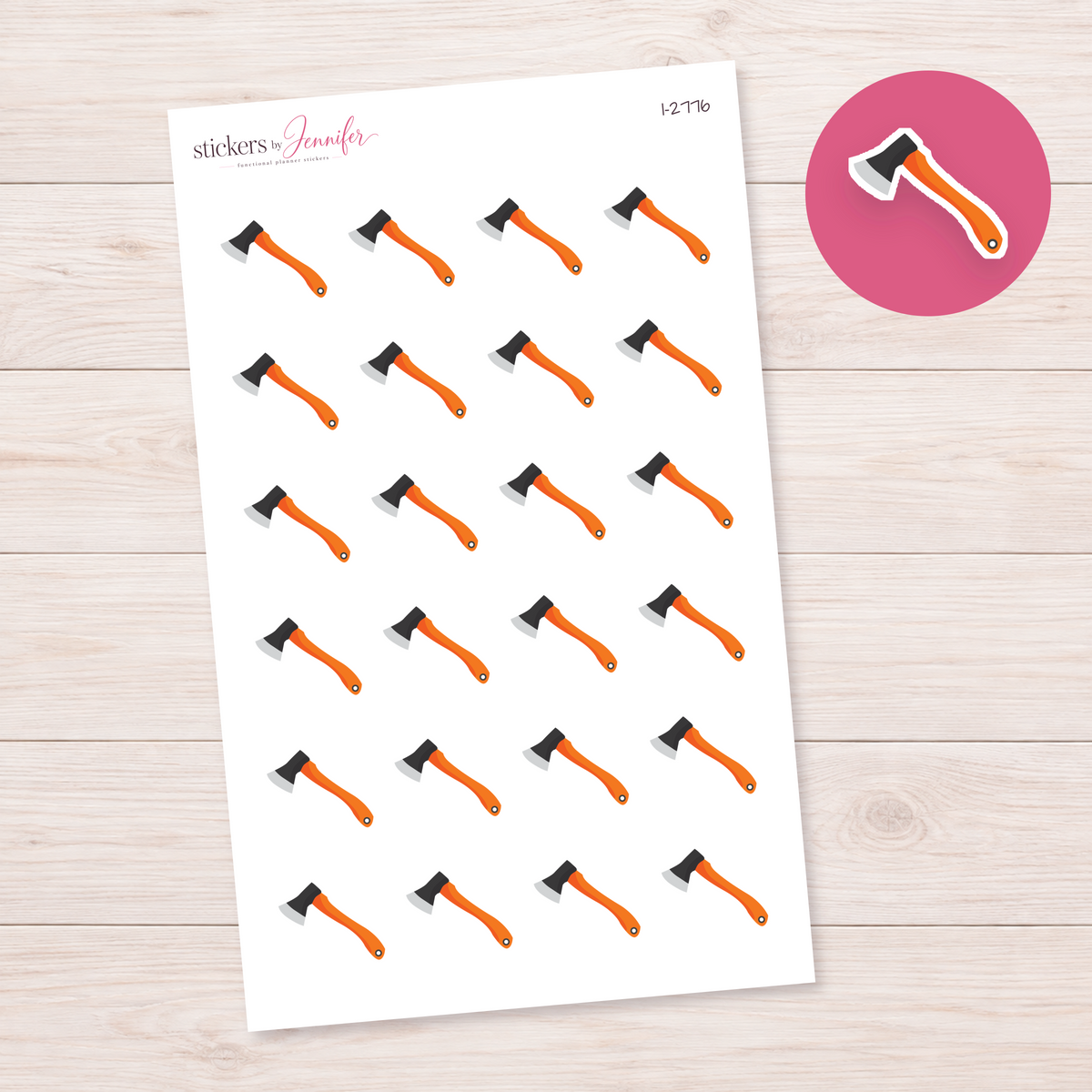 Orange Hatchet Planner Stickers | I-2776