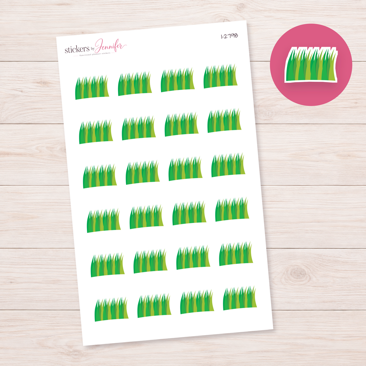Green Grass Planner Stickers | I-2798