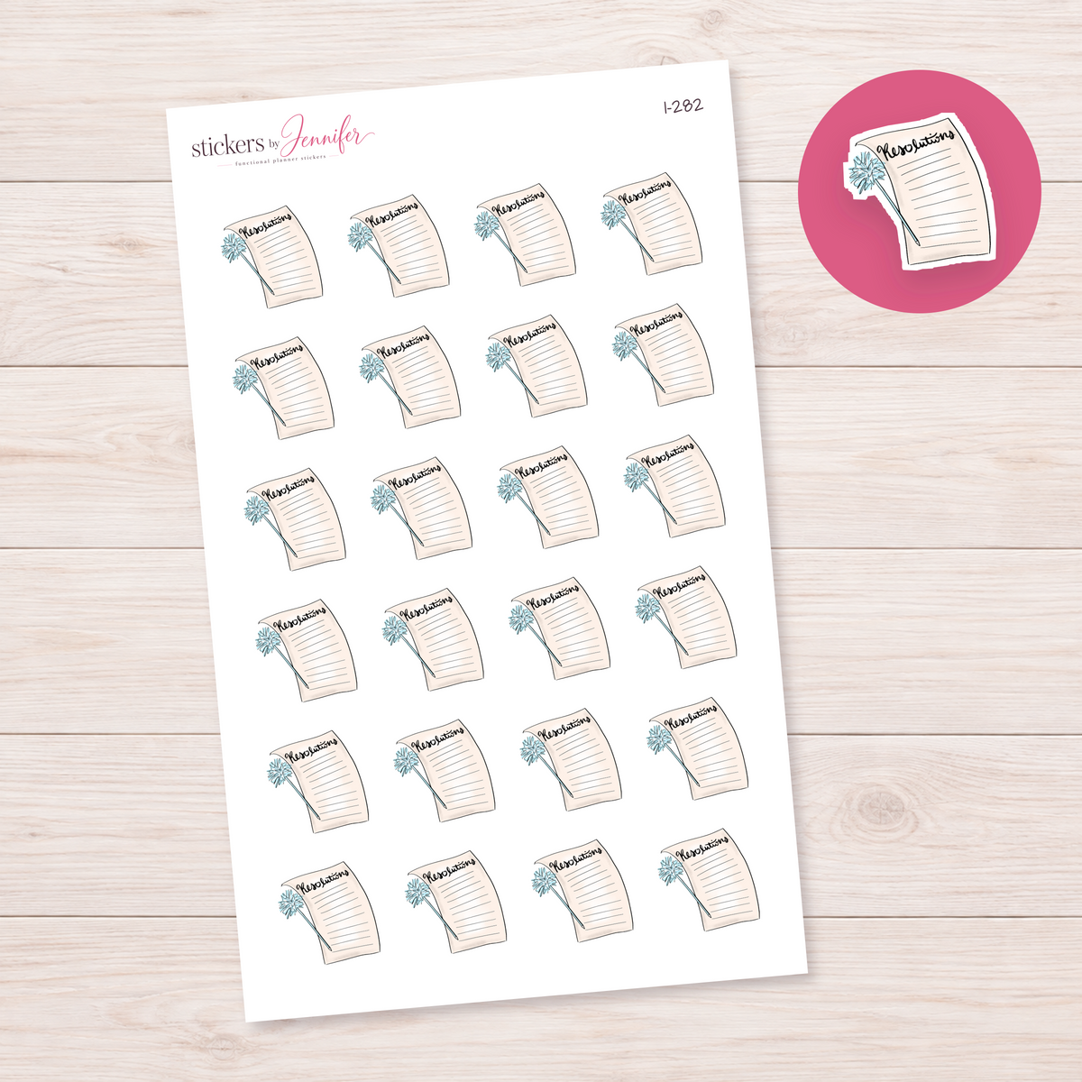 New Year Resolutions Page Planner Stickers | I-282