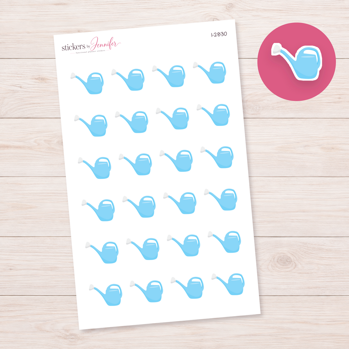 Blue Watering Can Planner Stickers | I-2830