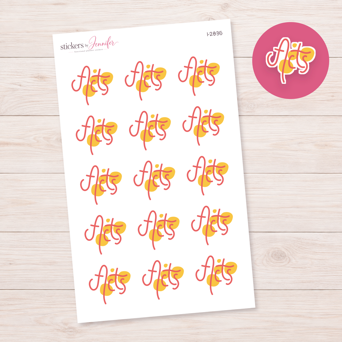 Acts Lettering Planner Stickers | I-2835