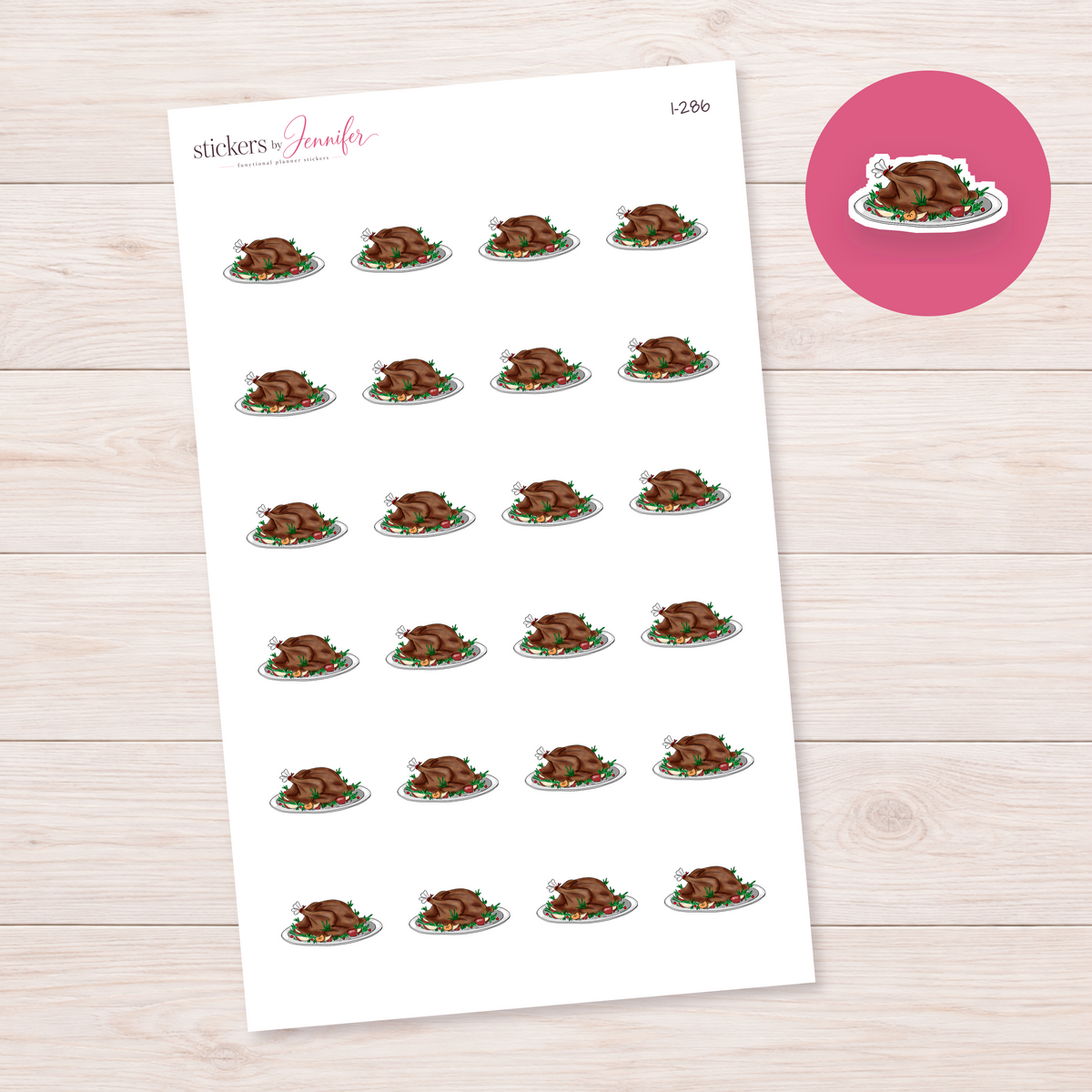 Roast Turkey Planner Stickers | I-286