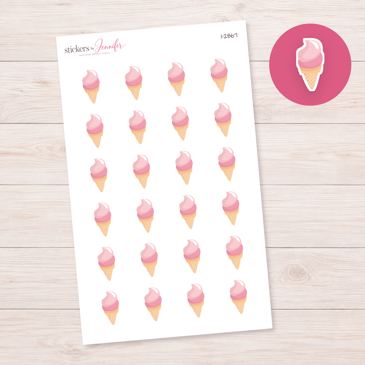 Pale Pink Soft Serve Planner Stickers | I-2867