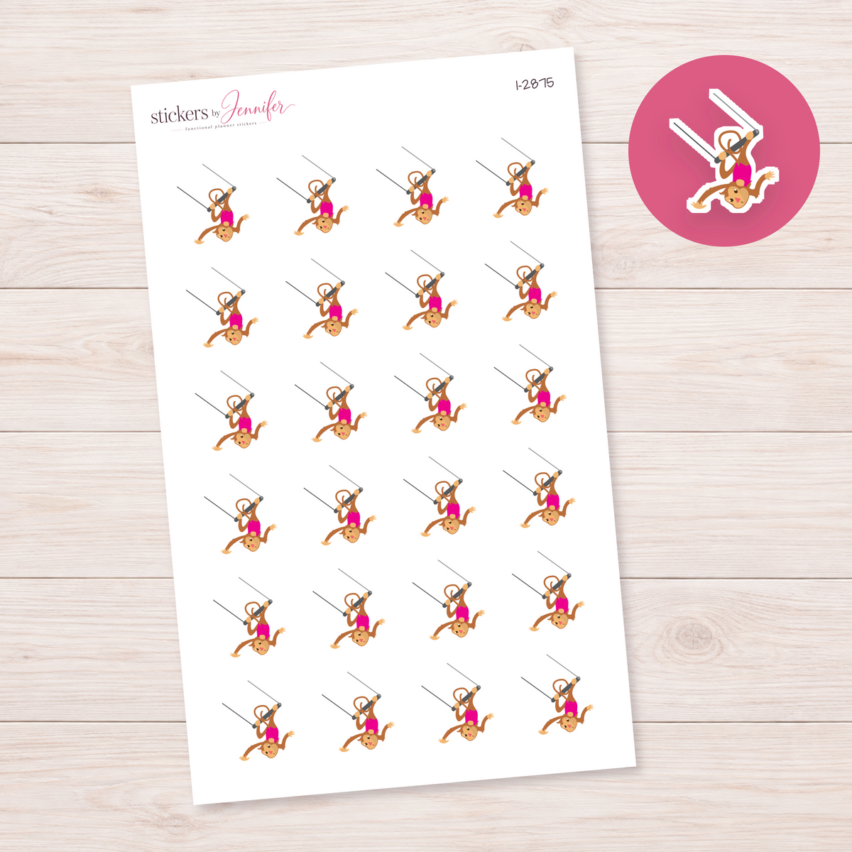 Trapeze Monkey Planner Stickers | I-2875