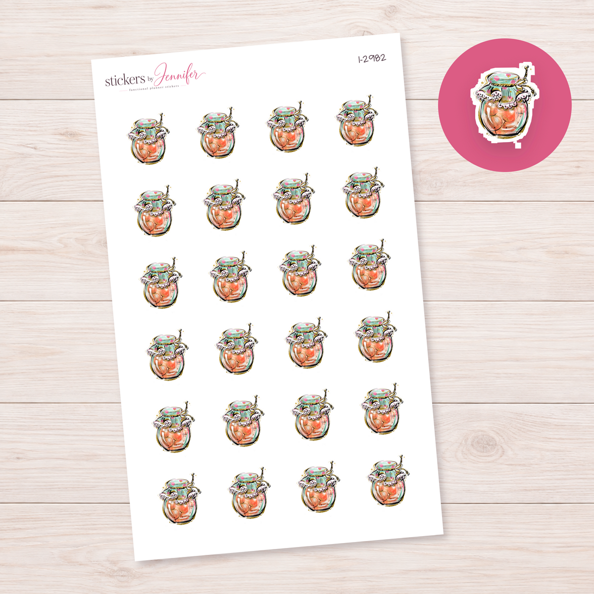 Decorative Preserve Jar Planner Stickers | I-2982