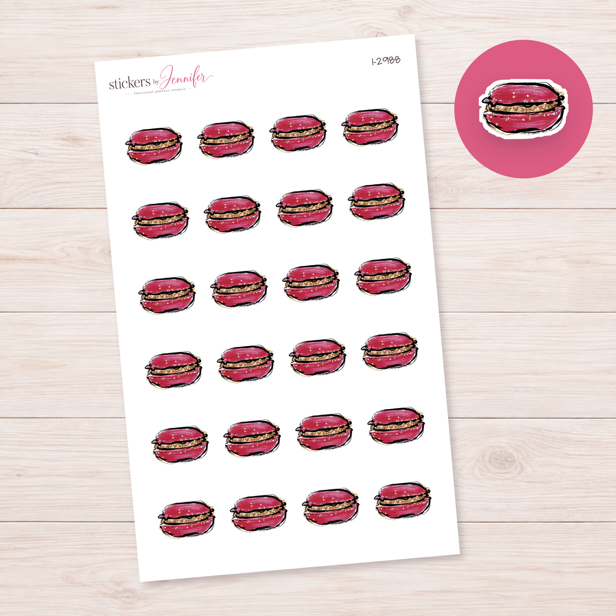 Berry Pink Macaron Planner Stickers | I-2988