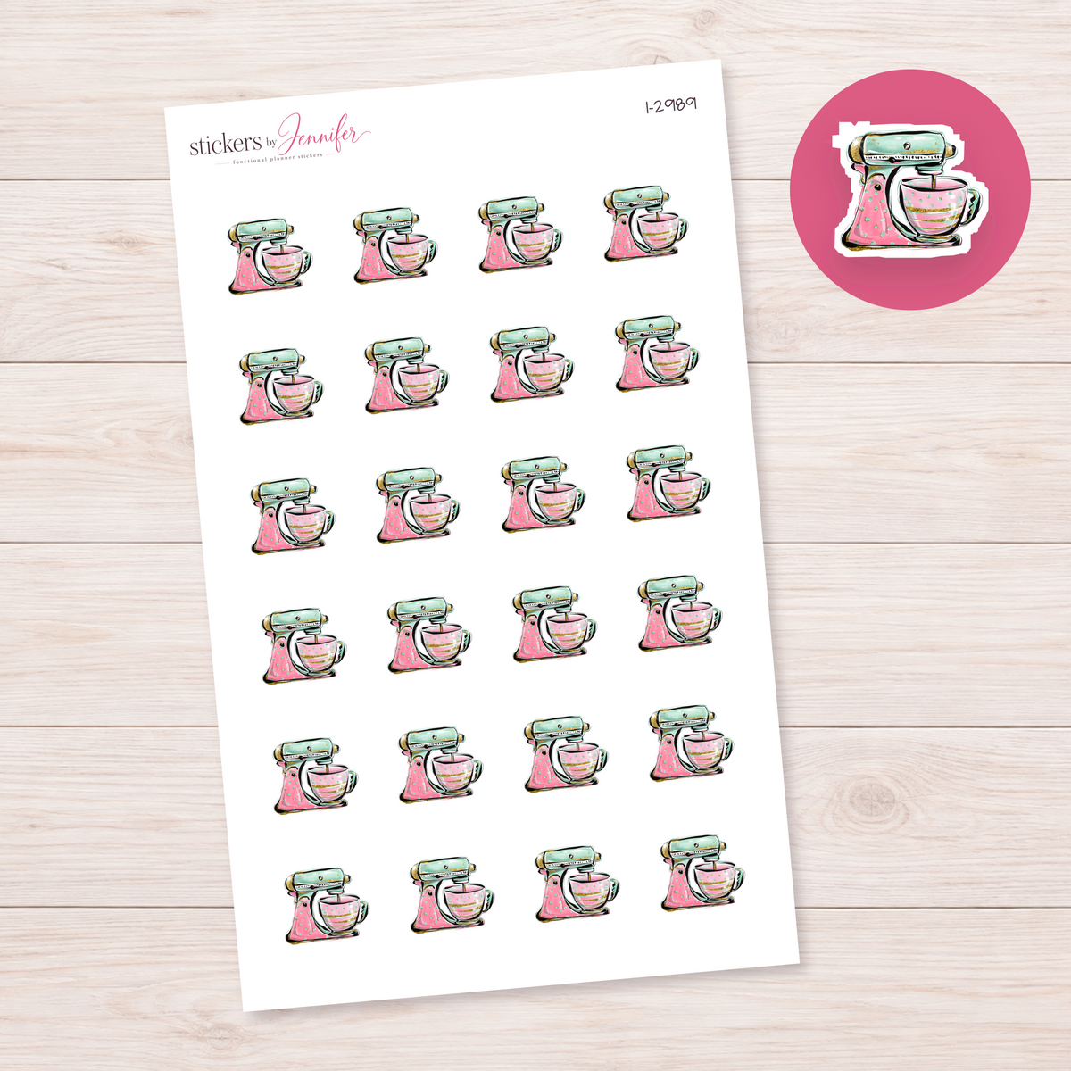 Floral Stand Mixer Planner Stickers | I-2989
