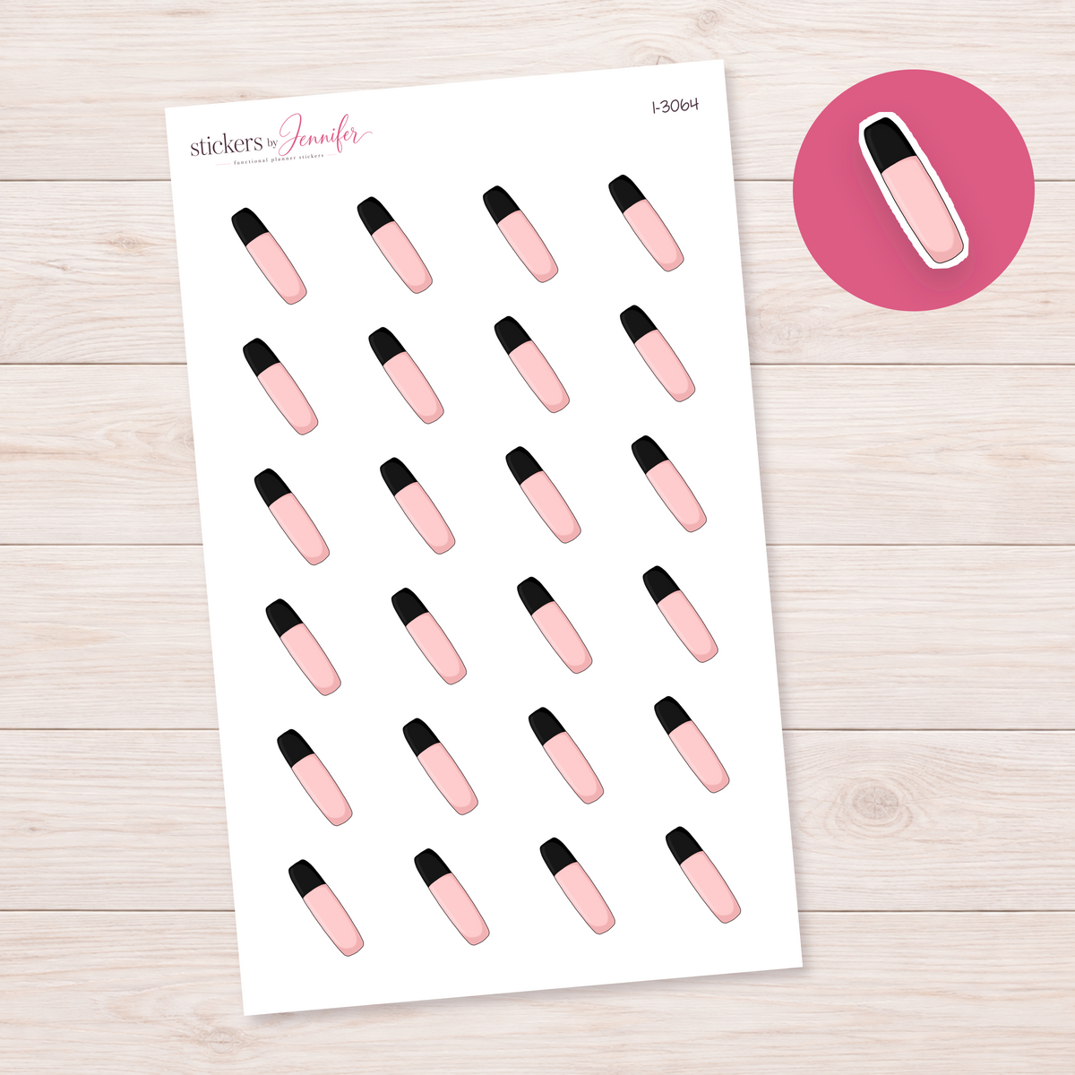 Blush Capped Marker Planner Stickers | I-3064