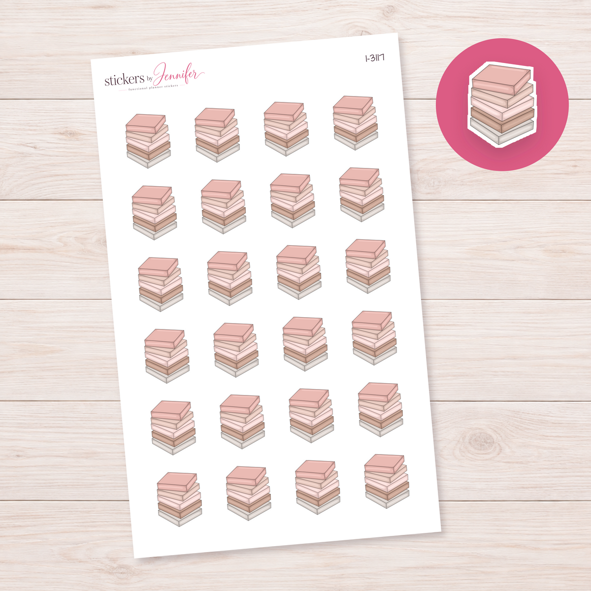 Neutral Paper Pad Stack Planner Stickers | I-3117