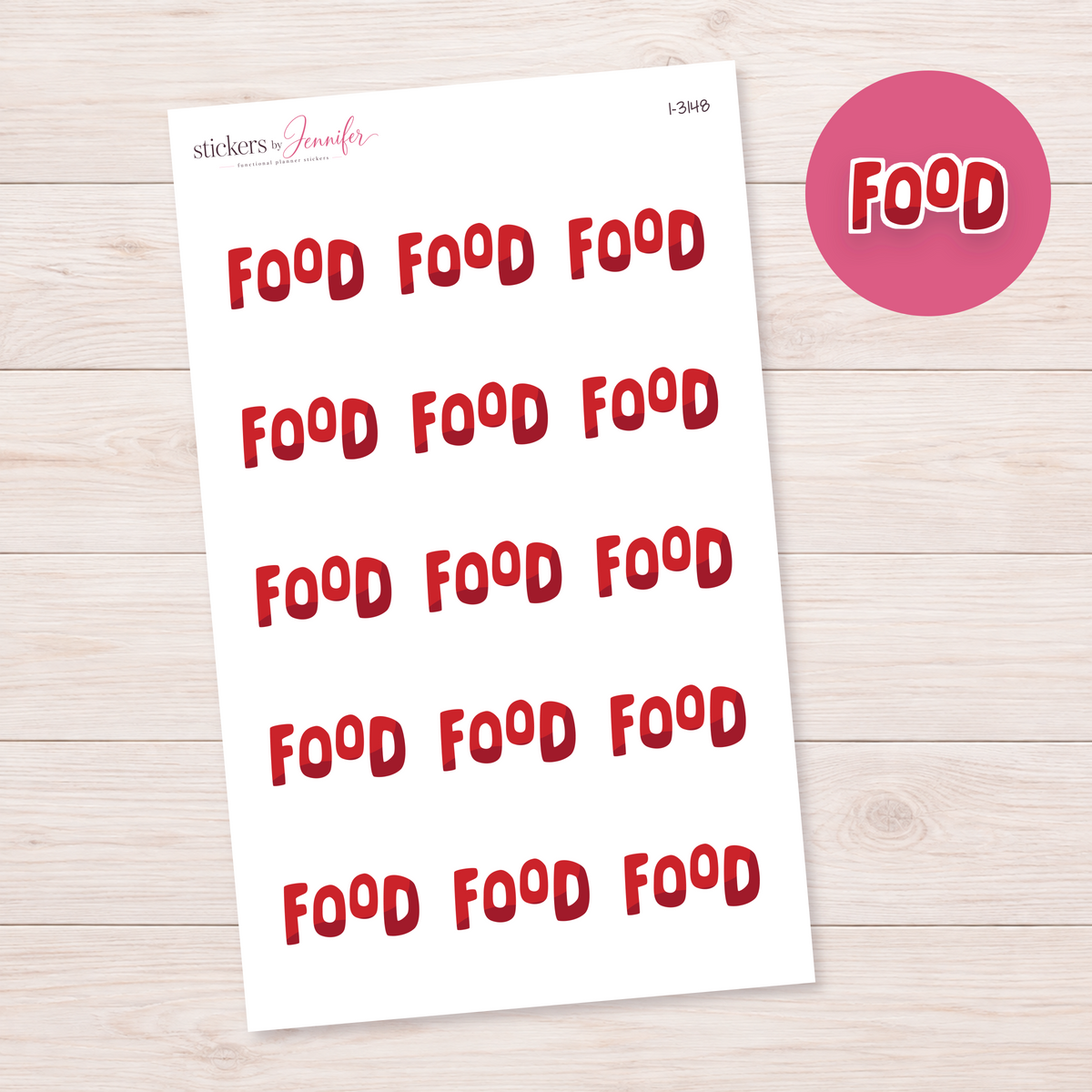 Food Lettering Planner Stickers | I-3148