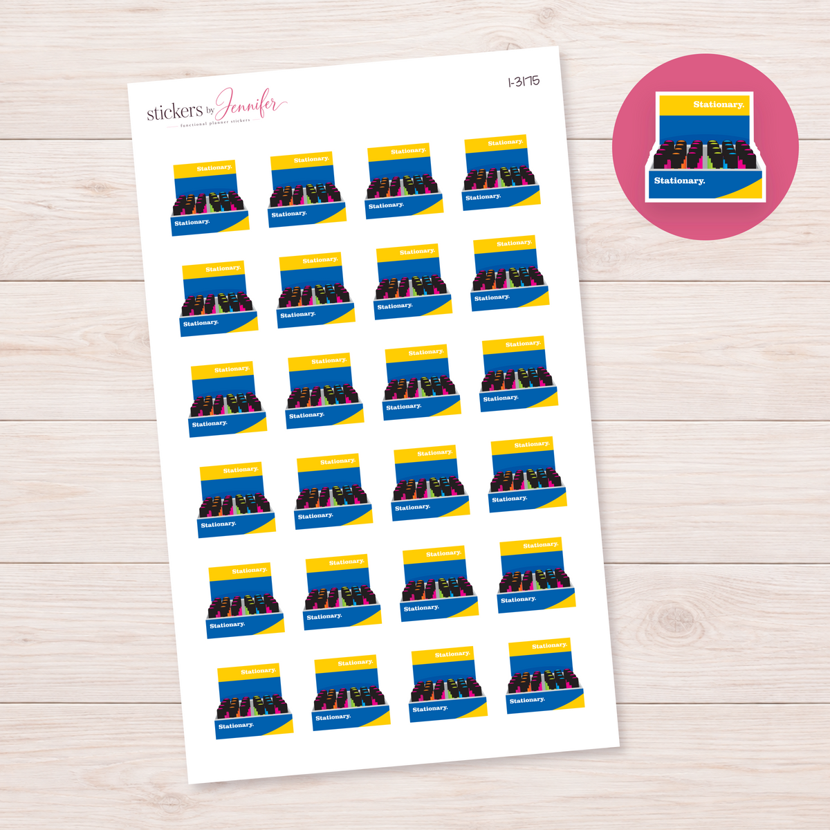 Stationery Pen Display Planner Stickers | I-3175