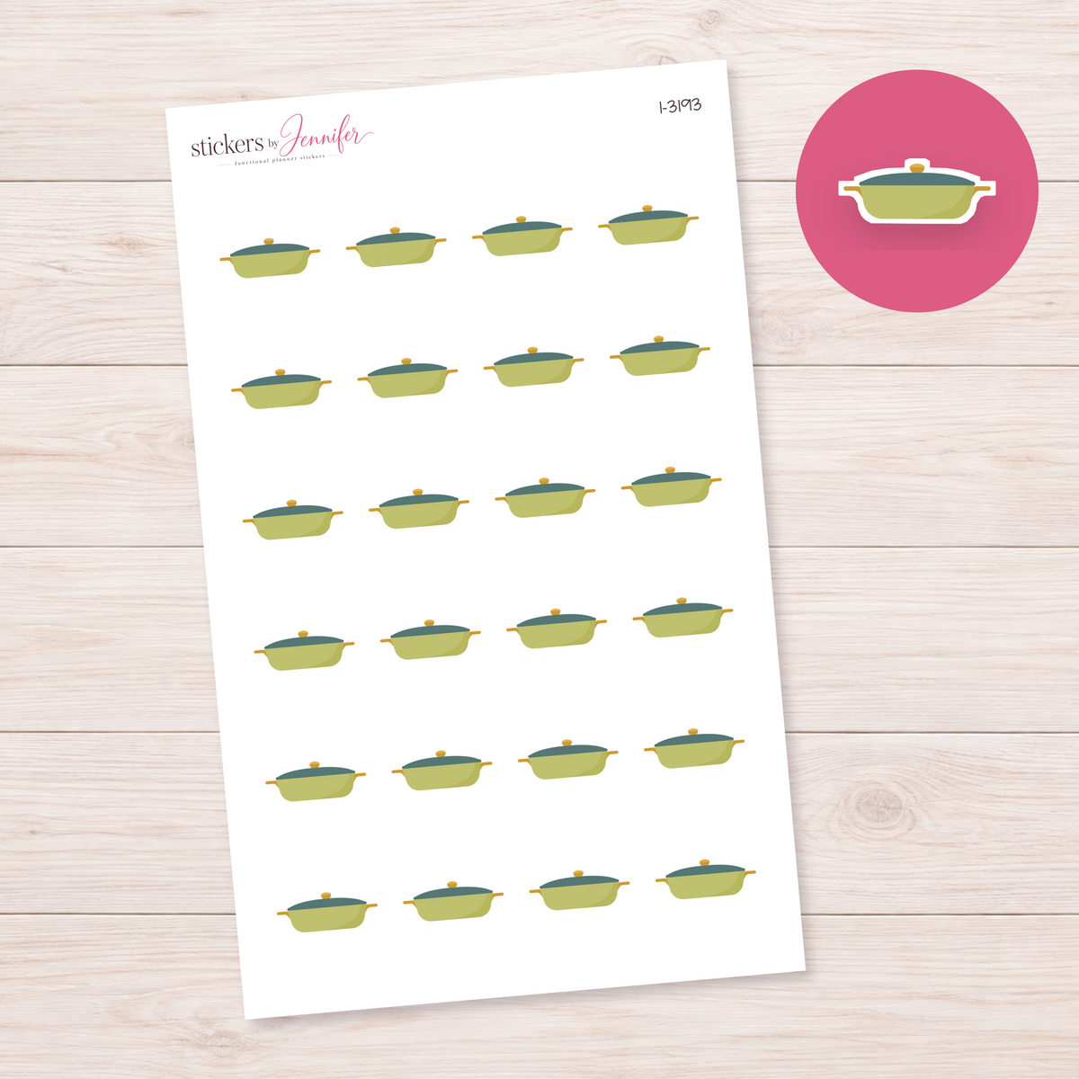 Green Cooking Pot Planner Stickers | I-3193