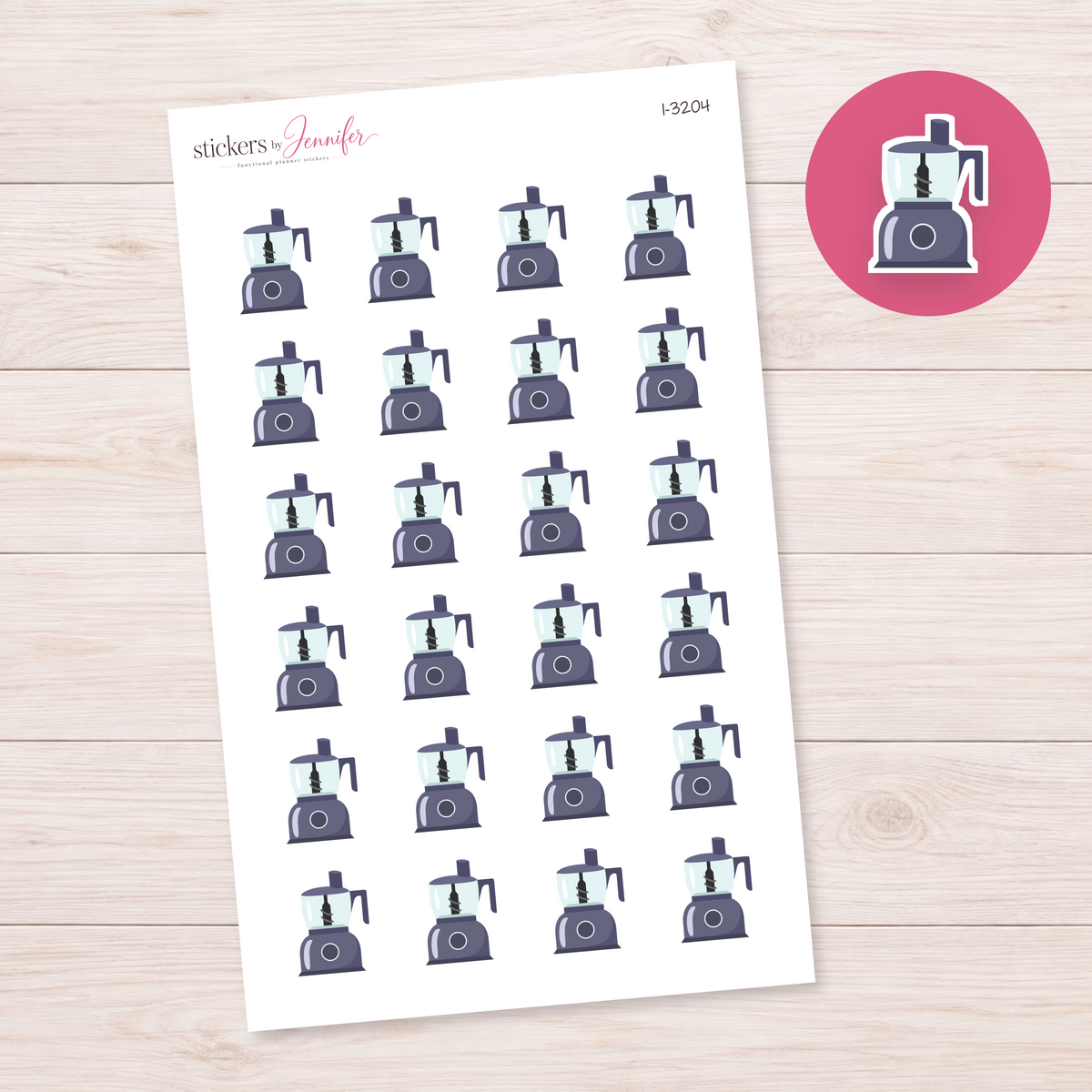 Food Processor Planner Stickers | I-3204