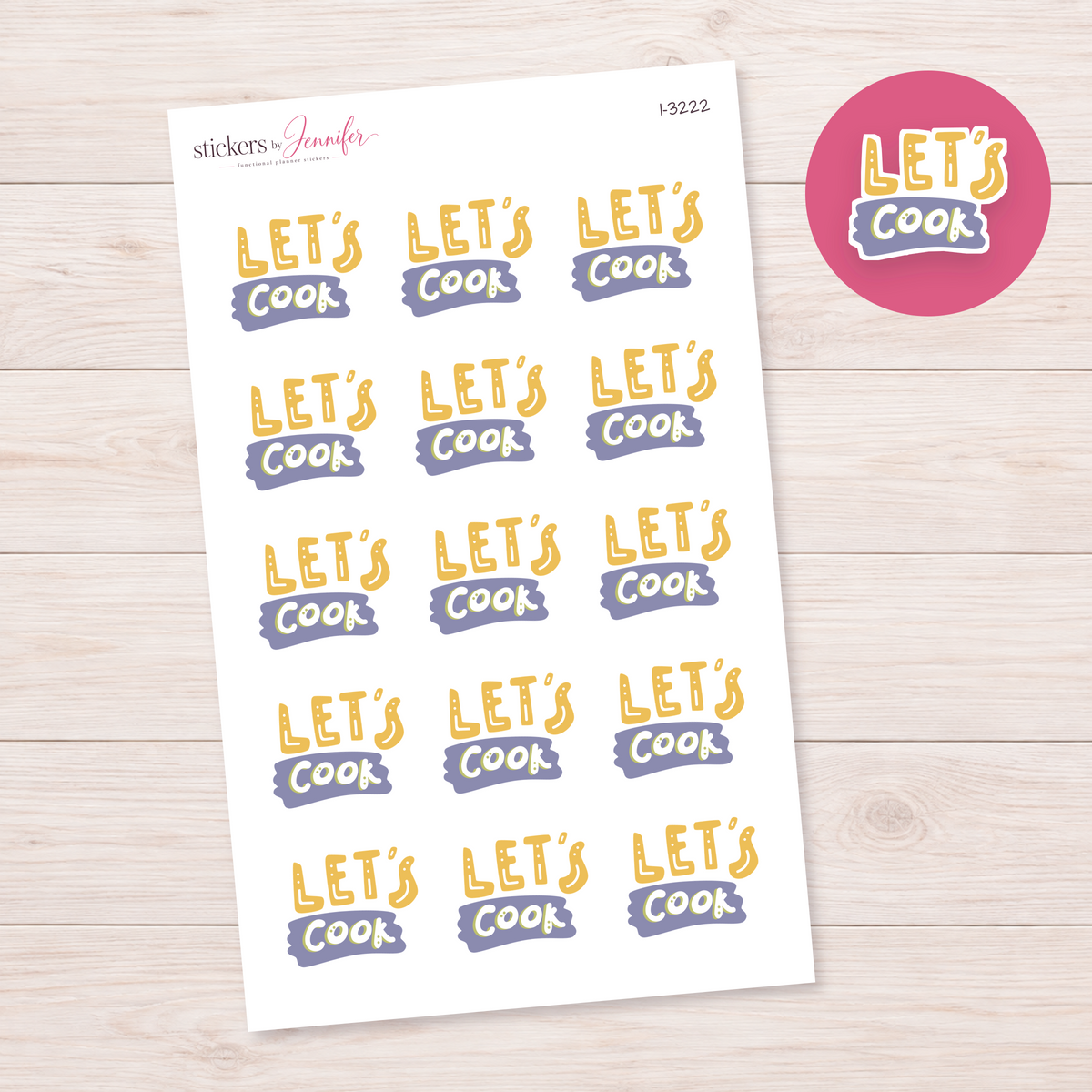 Let's Cook Lettering Planner Stickers | I-3222