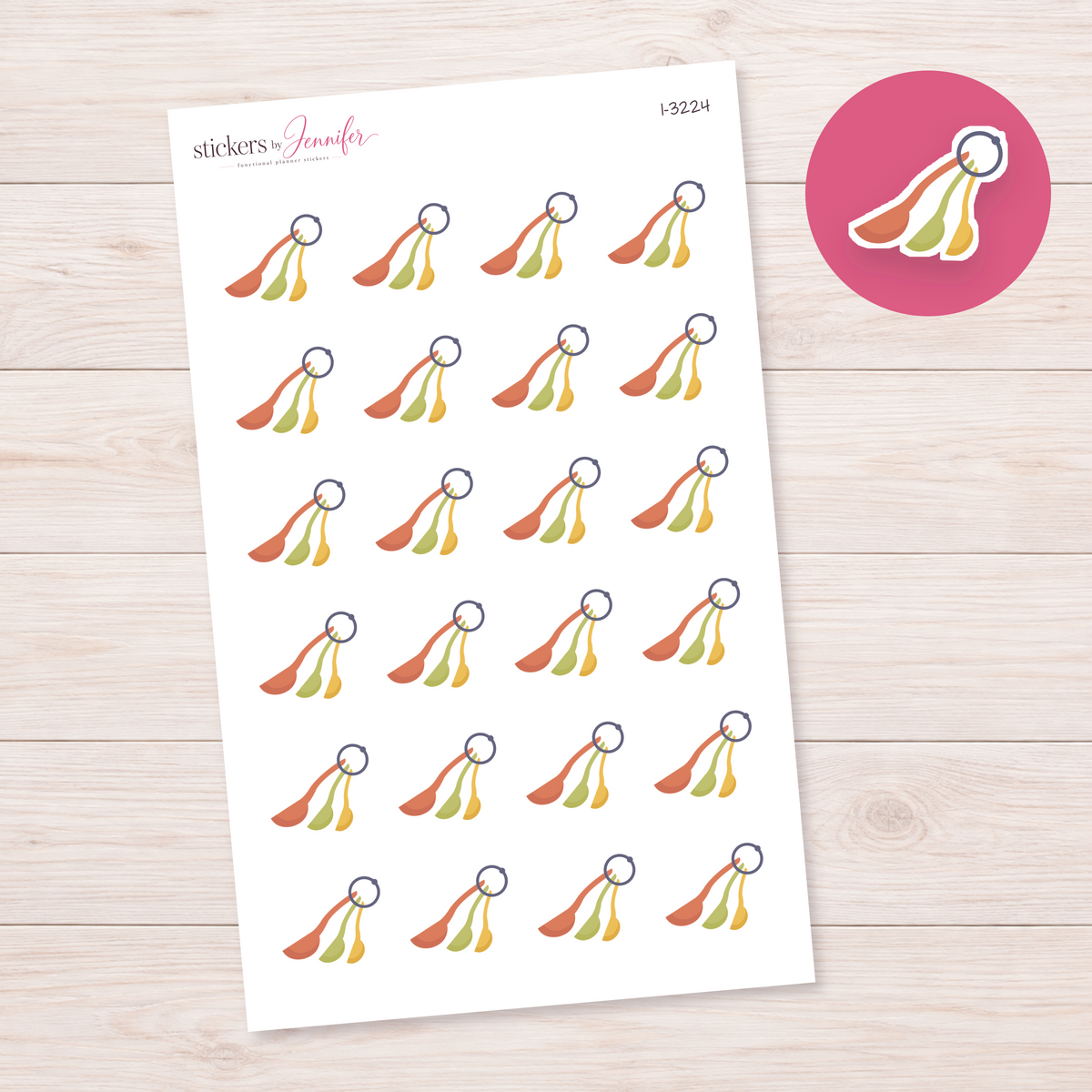 Colorful Measuring Spoons Planner Stickers | I-3224