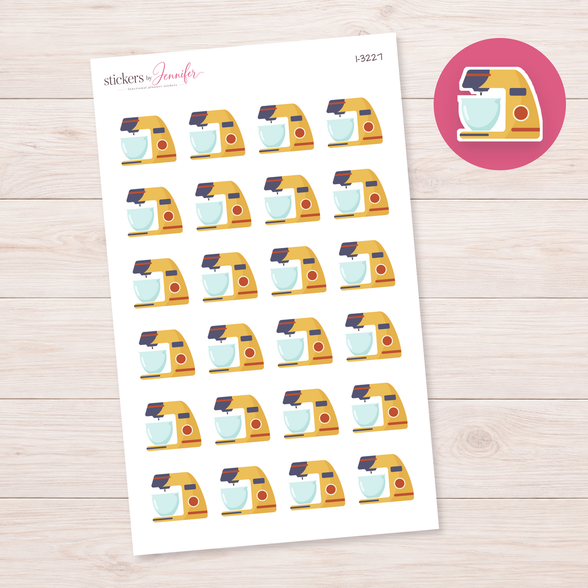 Golden Stand Mixer Planner Stickers | I-3227