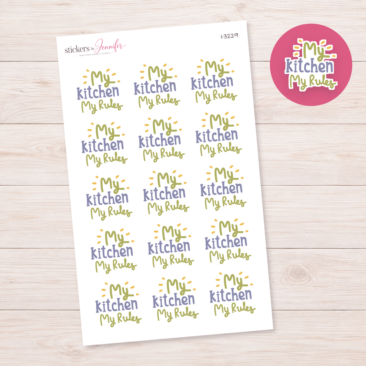 My Kitchen My Rules Lettering Planner Stickers | I-3229