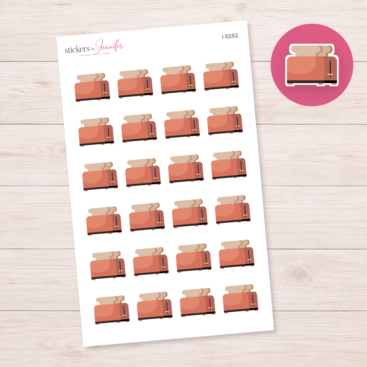 Coral Toaster Planner Stickers | I-3252
