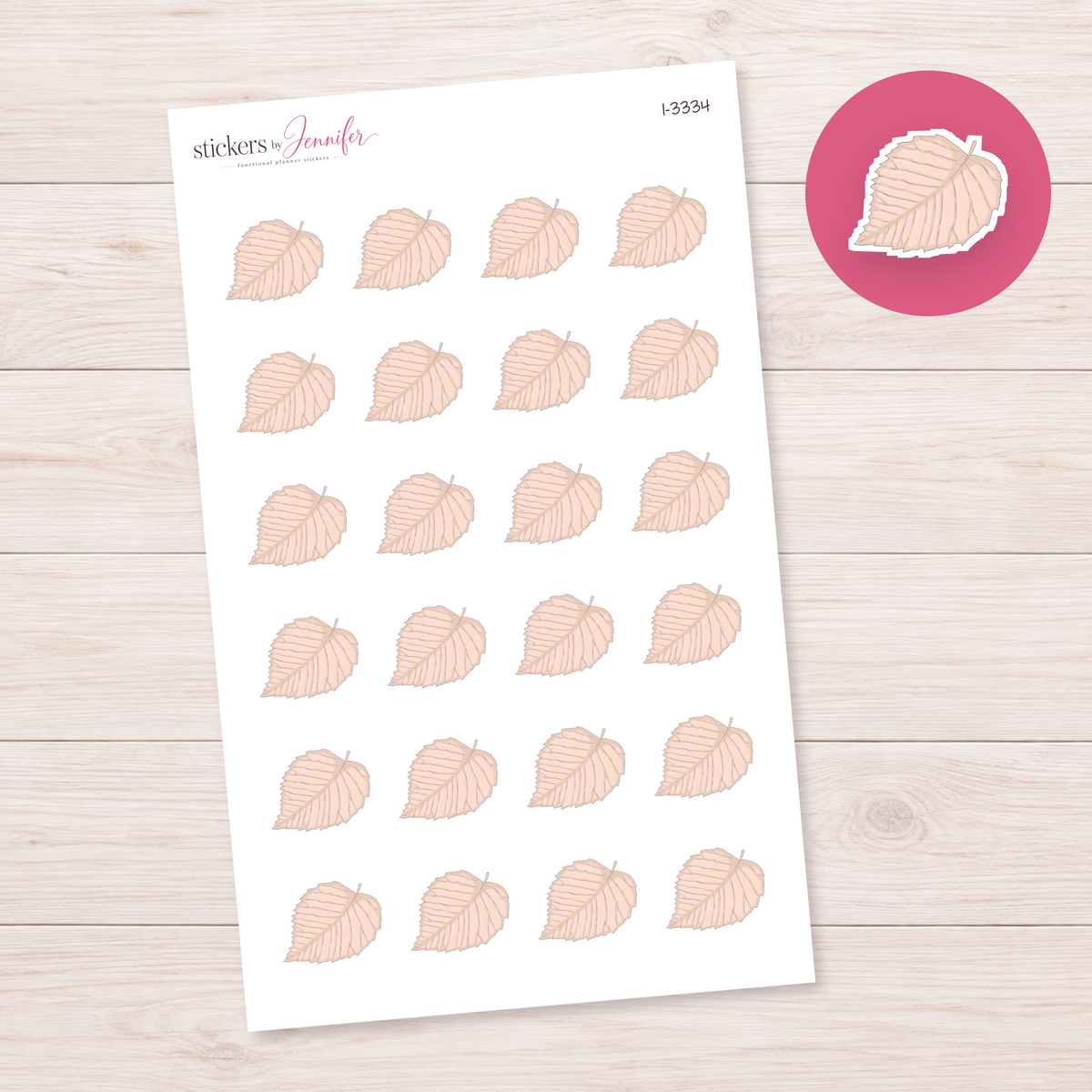 Pale Textured Autumn Leaf Planner Stickers | I-3334