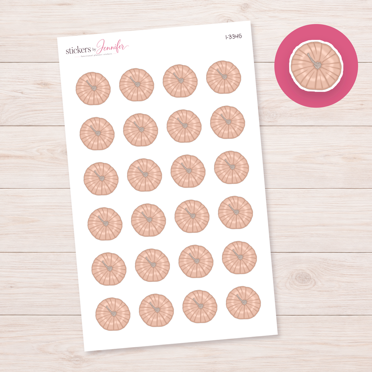 Blush Pumpkin Planner Stickers | I-3345