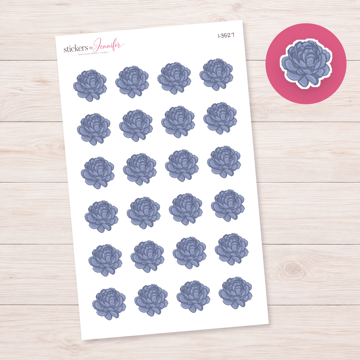 Periwinkle Peony Planner Stickers | I-3527