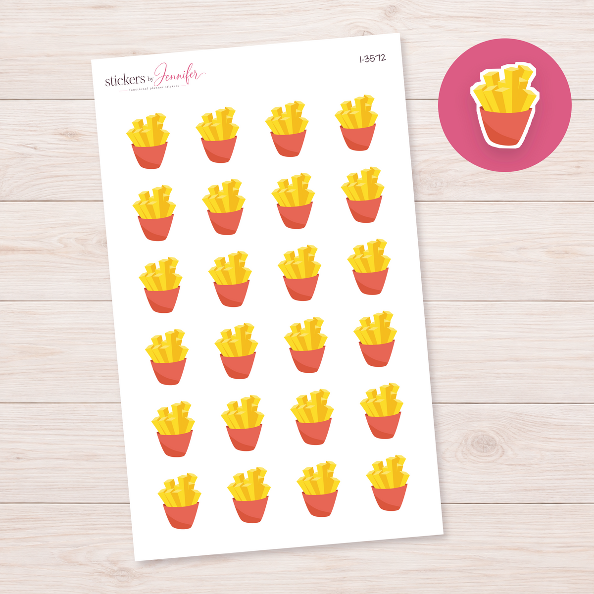Golden Fries Planner Stickers | I-3572